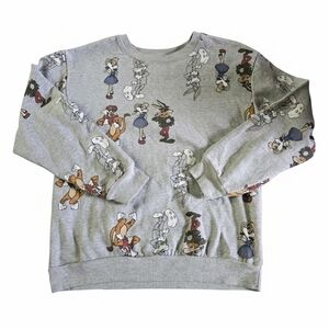 Gray Cartoon Character Sweatshirt Medium